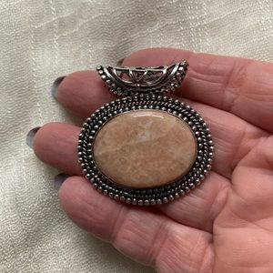 Pendentif En Argent 925 Et Aventurine Verte Naturelle - Fait Main, Pièce Unique, Environ 6,4 Cm